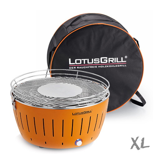 Der LotusGrill XL Mandarinen orange mit Tasche Lotusgrill XL mandarinenorange mit Tasche