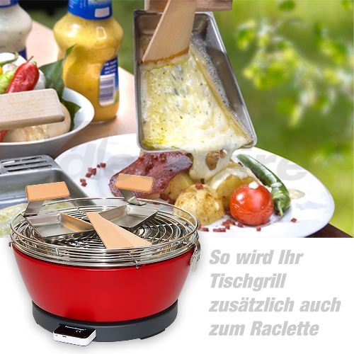 VESUVIO rauchfreier Tischgrill im Spar-Set 2 - rot