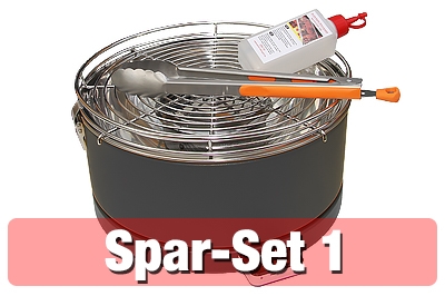 MAYON rauchfreier Tischgrill im Spar-Set 1 - anthrazit