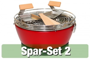 VESUVIO rauchfreier Tischgrill im Spar-Set 2 - rot